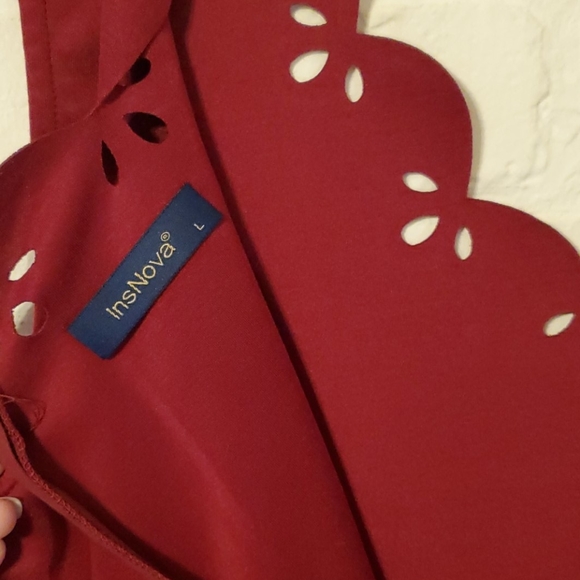 InsNova Red Lace Cut Out Cocktail Dress - Picture 4 of 5